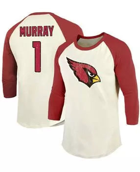 Мужская футболка kyler murray cream, cardinal arizona cardinals в винтажном стиле, имя игрока, номер, футболка с рукавами реглан и 3/4 Fanatics, мульти