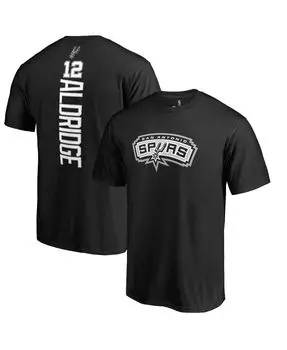 Мужская футболка lamarcus aldridge black san antonio spurs backer с именем и номером Fanatics, черный