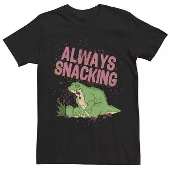 Мужская футболка Land Before Time Spike Always Snacking Paint Splatter Portrait Licensed Character