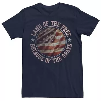 Мужская футболка Land Of The Free For Of Brave Licensed Character, темно-синий