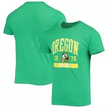 Мужская футболка League Collegiate Wear с принтом зеленого цвета Oregon Ducks с объемным рисунком Victory Falls Tri-Blend