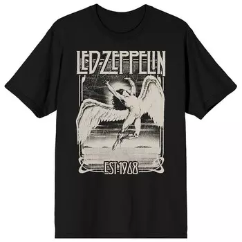 Мужская футболка Led Zeppelin Icarus Falling с рисунком Licensed Character, черный