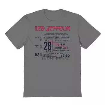 Мужская футболка Led Zeppelin с живым рисунком, 28 февраля Licensed Character, цвет Charcoal