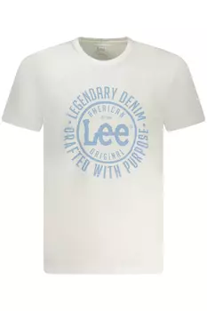 Мужская футболка Lee хлопковая с принтом, белый