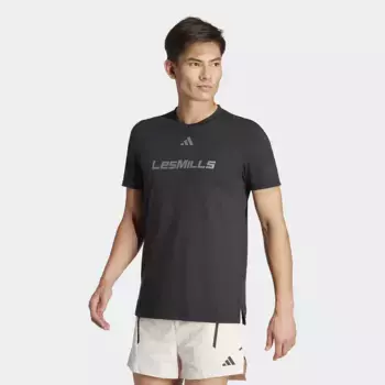Мужская футболка Les Mills с графическим рисунком Adidas, чёрный