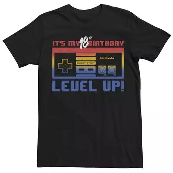 Мужская футболка Level Up на день рождения Nintendo My 18th Licensed Character