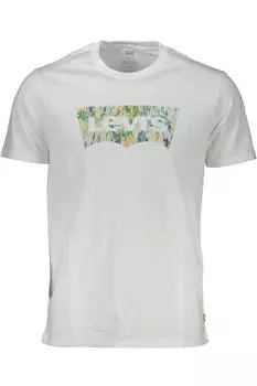 Мужская футболка Levi'S хлопковая с цветным принтом, белый