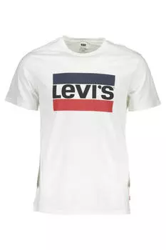 Мужская футболка Levi'S хлопковая с контрастным логотипом, белый