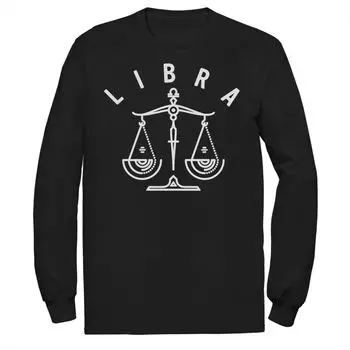 Мужская футболка Libra Scale с белыми чернилами и эскизом Licensed Character