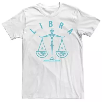 Мужская футболка Libra Scale с белыми красками и эскизом Licensed Character, белый