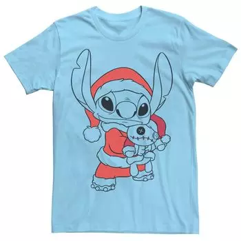 Мужская футболка Lilo & Stitch Christmas Stitch с портретом Санта-Клауса Disney