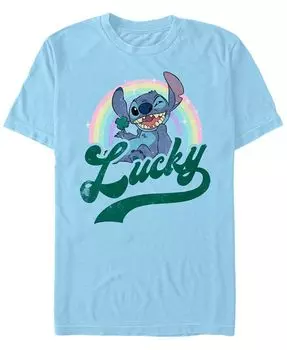 Мужская футболка Lilo Stitch Lucky Rainbow с коротким рукавом Fifth Sun, синий