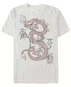 Мужская футболка Line Mushu Dragon с короткими рукавами и круглым вырезом Fifth Sun, тан/бежевый