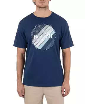 Мужская футболка Linear Palm с коротким рукавом Hurley, синий
