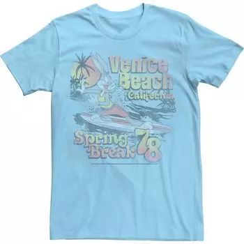 Мужская футболка Looney Tunes Bugs Bunny Venice Beach Spring Break 78 Licensed Character, светло-синий