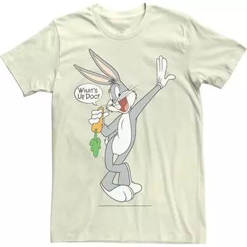 Мужская футболка Looney Tunes Bugs Bunny What's Up Doc с портретом Licensed Character, цвет Natural