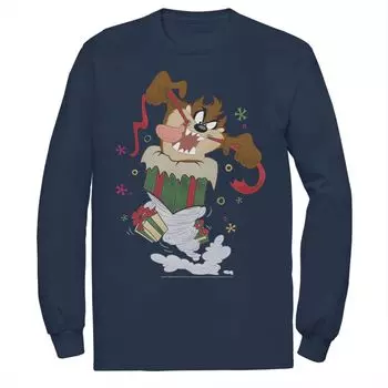 Мужская футболка Looney Tunes Christmas Taz Ripping Presents Licensed Character