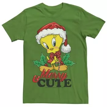 Мужская футболка Looney Tunes Christmas Tweety Bird Merry & Cute Licensed Character
