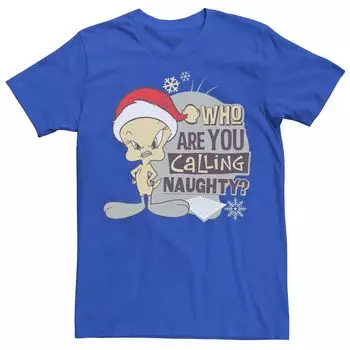 Мужская футболка Looney Tunes Christmas Tweety Who Are You Calling Naughty Tee Licensed Character