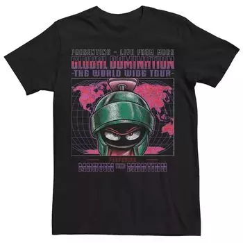 Мужская футболка Looney Tunes Marvin The Martian Global Domination Rock Tour Licensed Character