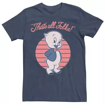 Мужская футболка Looney Tunes Porky Pig That’s All Folks Licensed Character