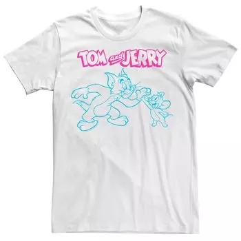 Мужская футболка Looney Tunes Tom and Jerry High Five Line Art Licensed Character