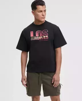 Мужская футболка Los Angeles свободного кроя с принтом Mode of One, черный