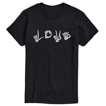 Мужская футболка LOVE Skeleton Licensed Character, черный