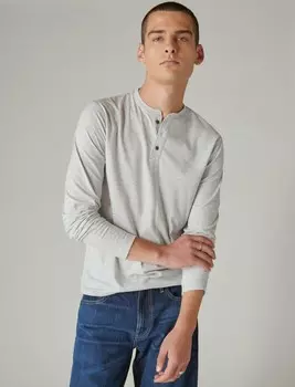 Мужская футболка Lucky Brand из тенселя с длинными рукавами, цвет Medium Dark Grey