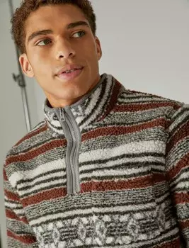 Мужская футболка Lucky Brand с высоким воротником и воротником-стойкой в юго-западном стиле, цвет Medium Blue