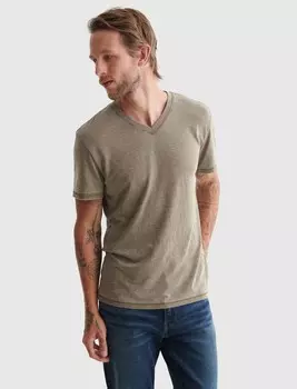 Мужская футболка Lucky Brand Venice Burnout с V-образным вырезом., зеленый