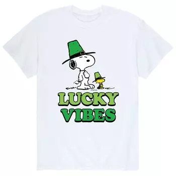 Мужская футболка "Lucky Vibes" с изображением арахиса Snoopy ко Дню Святого Патрика Licensed Character