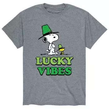 Мужская футболка "Lucky Vibes" с изображением арахиса Snoopy ко Дню Святого Патрика Licensed Character