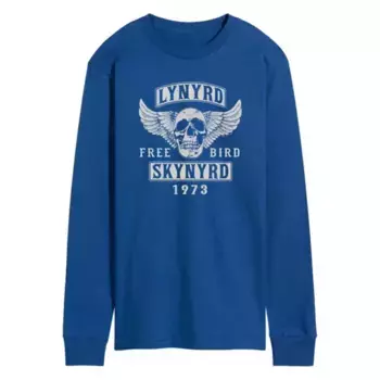 Мужская футболка Lynyrd Skynyrd Free Bird с длинным рукавом и принтом Licensed Character, синий