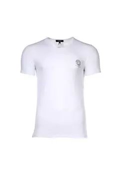 Мужская футболка - майка, V-образный вырез, хлопок стрейч VERSACE, белый