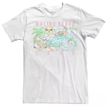 Мужская футболка Malibu Beach 1990 Ocean Doodles Licensed Character