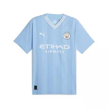 Мужская футболка Manchester City 23/24 Authentic Home PUMA Team Голубо-Белая