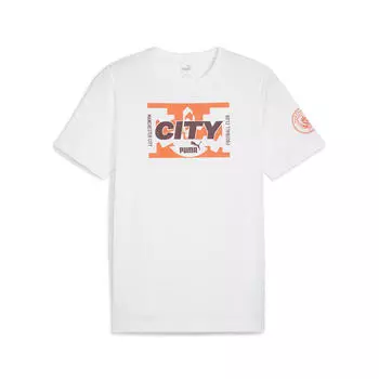 Мужская футболка Manchester City Ftblicons PUMA White Cayenne Pepper Orange