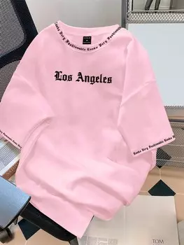 Мужская футболка Manfinity EMRG, буквенный узор, круглый вырез Shein, розовый