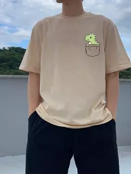 Мужская футболка Manfinity Hypemode, рисунок динозавра, короткие рукава, абрикосовый цвет