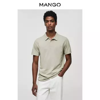 Мужская футболка Mango с воротником поло, темно-синий