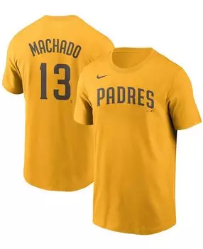 Мужская футболка Manny Machado Gold San Diego Padres с именем и номером Nike