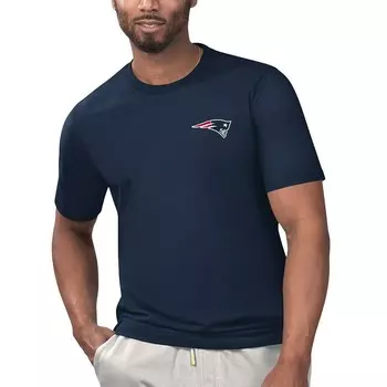 Мужская футболка Margaritaville Navy New England Patriots с лицензией на охлаждение, цвет Pat Navy