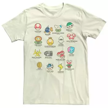 Мужская футболка Mario Kart Items Licensed Character