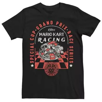 Мужская футболка Mario Kart Racing Special Cup с винтажным плакатом Licensed Character