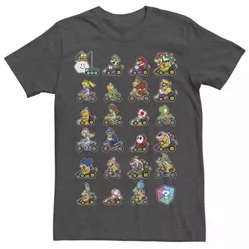 Мужская футболка Mario Kart с персонажами Stacks Licensed Character