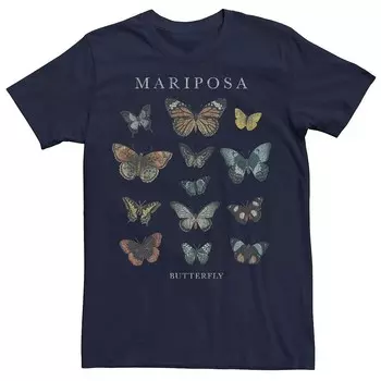 Мужская футболка Mariposa Butterfly Collage Licensed Character, темно-синий