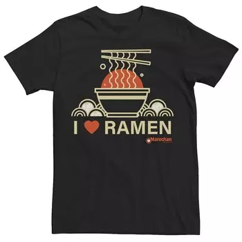 Мужская футболка Maruchan I Heart Ramen с чашей и палочками для еды Licensed Character, черный