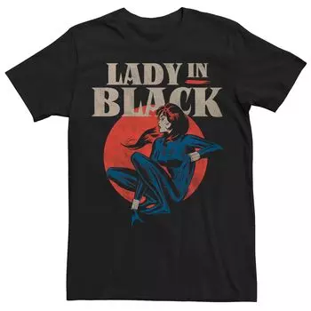 Мужская футболка Marvel Avengers Black Widow Lady In Black Licensed Character