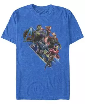 Мужская футболка Marvel Avengers Endgame Hero Angle, с коротким рукавом Fifth Sun, синий